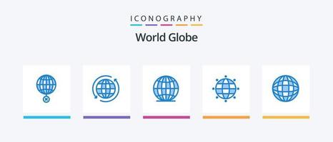 Globe Blue 5 Icon Pack Including . world. travel. internet. world. Creative Icons Design vector