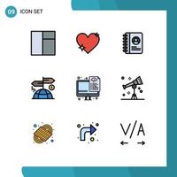 Set of 9 Modern UI Icons Symbols Signs for files optimization contact coding finance Editable Vector Design Elements