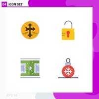 Flat Icon Pack of 4 Universal Symbols of board ground map pointer study soccer Editable Vector Design Elements