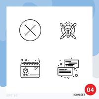 paquete de iconos de vector de stock de 4 signos y símbolos de línea para flechas calendario navegación plan de bulbo elementos de diseño de vector editables