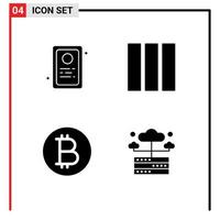 Thematic Vector Solid Glyphs and Editable Symbols of assignment database column bitcoin network Editable Vector Design Elements