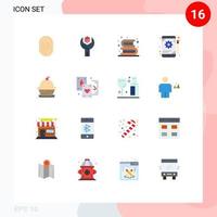 User Interface Pack of 16 Basic Flat Colors of configuration read product library books Editable Pack of Creative Vector Design Elements