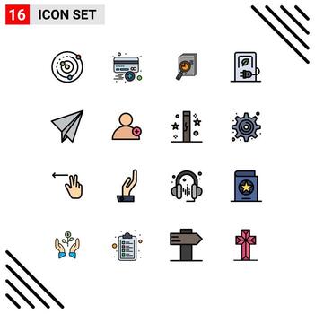 Stock Vector Icon Pack of 16 Line Signs and Symbols for car data plus chart analytic Editable Creative Vector Design Elements