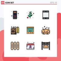 9 Filledline Flat Color concept for Websites Mobile and Apps page business ipad browser xmas Editable Vector Design Elements