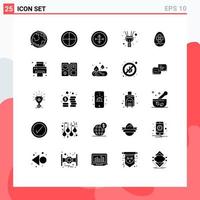 25 iconos creativos signos y símbolos modernos de oficina corazón soldado amor antorcha elementos de diseño vectorial editables vector