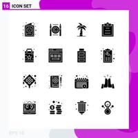 Stock Vector Icon Pack of 16 Line Signs and Symbols for task tree digital srilanka indian Editable Vector Design Elements