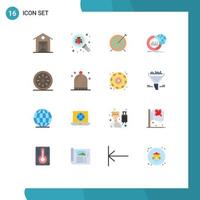 Set of 16 Modern UI Icons Symbols Signs for infographic data security chart focus Editable Pack of Creative Vector Design Elements