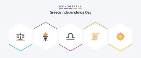 Greece Independence Day 25 Flat icon pack including greece. sun. astrology. greece. file vector