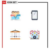 4 Thematic Vector Flat Icons and Editable Symbols of group samsung team smart phone halloween Editable Vector Design Elements