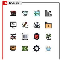 16 Creative Icons Modern Signs and Symbols of webcam display location finance chart Editable Creative Vector Design Elements