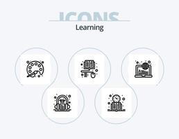 Learning Line Icon Pack 5 Icon Design. learning. education. learning. ebook. doc file vector