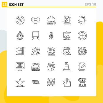 paquete de iconos vectoriales de stock de 25 signos y símbolos de línea para la página de notificación computación datos de impresión elementos de diseño vectorial editables vector