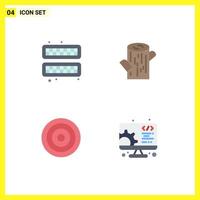 Pack of 4 Modern Flat Icons Signs and Symbols for Web Print Media such as cold line tray wood development Editable Vector Design Elements