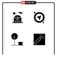 Universal Solid Glyph Signs Symbols of camping park interface user photo Editable Vector Design Elements