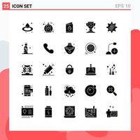 Pictogram Set of 25 Simple Solid Glyphs of setting investment easter business prize Editable Vector Design Elements