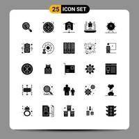 conjunto de 25 iconos modernos de ui símbolos signos para dispositivos en línea de vacaciones tecnología portátil elementos de diseño vectorial editables vector