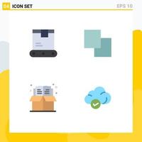 Set of 4 Commercial Flat Icons pack for delivery education shipping swap cloud Editable Vector Design Elements