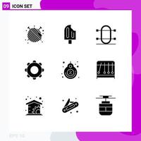 9 Universal Solid Glyph Signs Symbols of mobile basic ice cream application rowing Editable Vector Design Elements