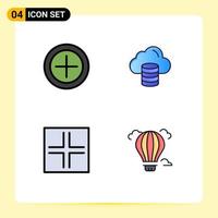 paquete de iconos de vector de stock de 4 signos y símbolos de línea para signos de finanzas elementos de diseño de vector editables de aire de dólar de nube