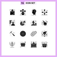 16 Creative Icons Modern Signs and Symbols of user direction scientific research sound musician Editable Vector Design Elements