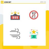 Universal Icon Symbols Group of 4 Modern Flat Icons of high score black fasting direction friday Editable Vector Design Elements