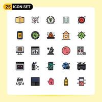 Universal Icon Symbols Group of 25 Modern Filled line Flat Colors of mobile power day book file Editable Vector Design Elements