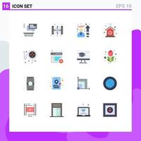 User Interface Pack of 16 Basic Flat Colors of article shopping efficiency tracking intelligent home Editable Pack of Creative Vector Design Elements