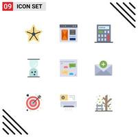 Pack of 9 creative Flat Colors of designer chat web web outline Editable Vector Design Elements