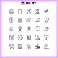 25 Line concept for Websites Mobile and Apps drama mask plant upload hdd Editable Vector Design Elements