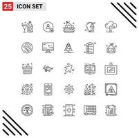 paquete de iconos vectoriales de 25 líneas y símbolos para la innovación científica twitter bebida humana elementos de diseño vectorial editables vector