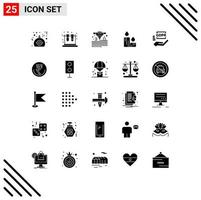 25 Thematic Vector Solid Glyphs and Editable Symbols of gdpr nature gadget easter candle Editable Vector Design Elements