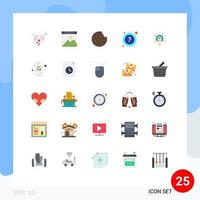 Set of 25 Modern UI Icons Symbols Signs for touch here ok cookie click support Editable Vector Design Elements