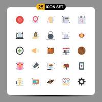 25 iconos creativos signos y símbolos modernos, por supuesto, calendario, educación, bloc de notas, elementos de diseño vectorial editables vector