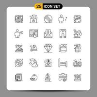 25 Universal Line Signs Symbols of application human record elevator avatar Editable Vector Design Elements