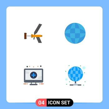 Modern Set of 4 Flat Icons and symbols such as foamgun search foam gun monitor Editable Vector Design Elements