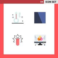 4 Flat Icon concept for Websites Mobile and Apps cloudy test temperature interface lab Editable Vector Design Elements