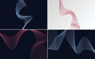 Collection of geometric minimal lines pattern set vector