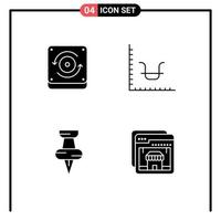 Group of Modern Solid Glyphs Set for computing marker business marketing online Editable Vector Design Elements