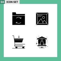 Group of Solid Glyphs Signs and Symbols for backup commerce coding picture home Editable Vector Design Elements