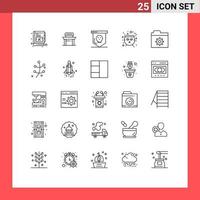 Mobile Interface Line Set of 25 Pictograms of files scary board halloween board Editable Vector Design Elements