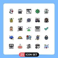 Set of 25 Modern UI Icons Symbols Signs for user plant browser cell animal Editable Vector Design Elements