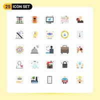 Set of 25 Modern UI Icons Symbols Signs for chart pin smartphone kids mail Editable Vector Design Elements