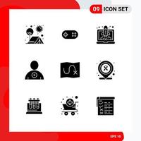 9 Solid Glyph concept for Websites Mobile and Apps route user plus man startup Editable Vector Design Elements