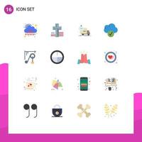 Set of 16 Modern UI Icons Symbols Signs for machine data delivery complete truck Editable Pack of Creative Vector Design Elements