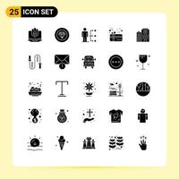 conjunto de 25 iconos de interfaz de usuario modernos signos de símbolos para elementos de diseño vectorial editables de enlace de usuario de diamante masculino de vacaciones vector