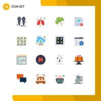 16 Flat Color concept for Websites Mobile and Apps grower design anemone report analytics Editable Pack of Creative Vector Design Elements
