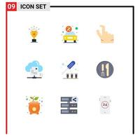 9 Creative Icons Modern Signs and Symbols of driver cloud rent online file Editable Vector Design Elements