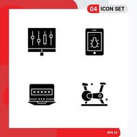 Modern Set of Solid Glyphs Pictograph of analytics computer graph security security Editable Vector Design Elements