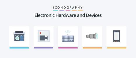 paquete de iconos flat 5 de dispositivos que incluye dispositivos. dispositivo. hardware. cámara. leva. diseño de iconos creativos vector