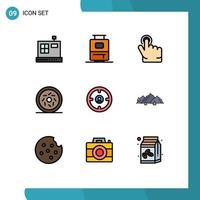 Universal Icon Symbols Group of 9 Modern Filledline Flat Colors of mountain head hand find business Editable Vector Design Elements